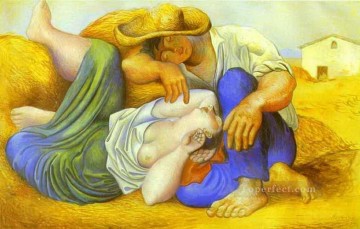 眠っている農民 1919 キュビスト パブロ・ピカソ Oil Paintings